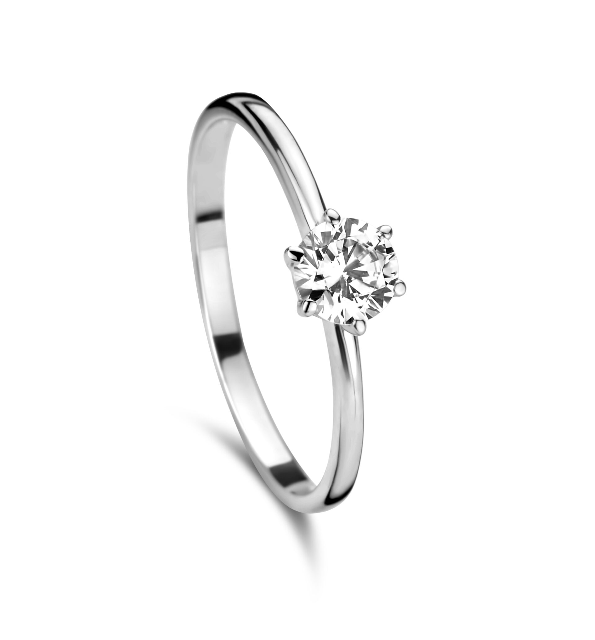 You and Me Verlovingsring witgoud met zirconium