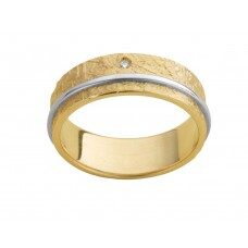 DeuXX ring geel & wit goud 18ct Briljant 0.03ct