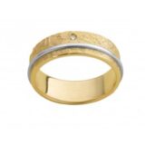 DeuXX ring geel & wit goud 18ct Briljant 0.03ct 