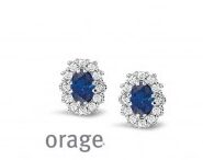 Orage Orring entourage mini zirconuim en blauwe kleursteen