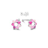 Orage Kids oorringen roze bloem K2503