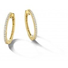 Y2061 Creolen geelgoud 18ct zirconium Lengte / breedte 16.5x 1.4 mm