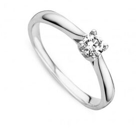 Y0431 You and Me ring 18ct witgoud met briljant 0.200ct