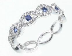 You and Me Witgouden ring met saffier & briljanten