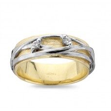 DeuXX ring X058 wit & geel goud briljant 0.090ct