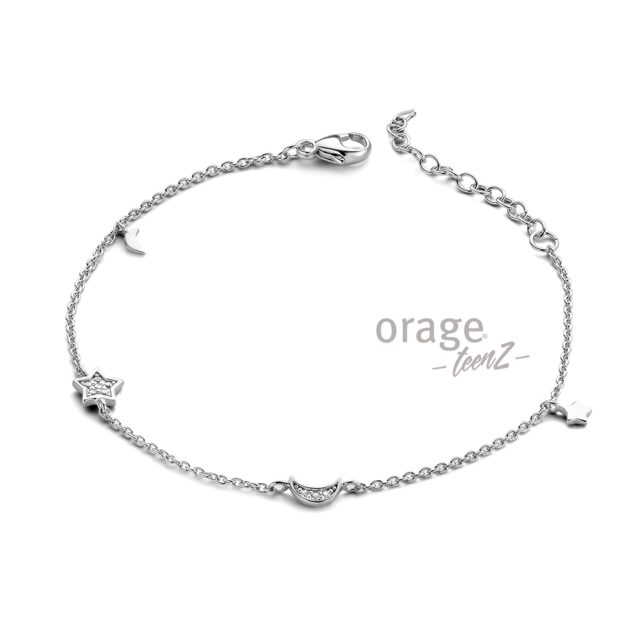 Orage Teenz Armmband maan ster zirconium