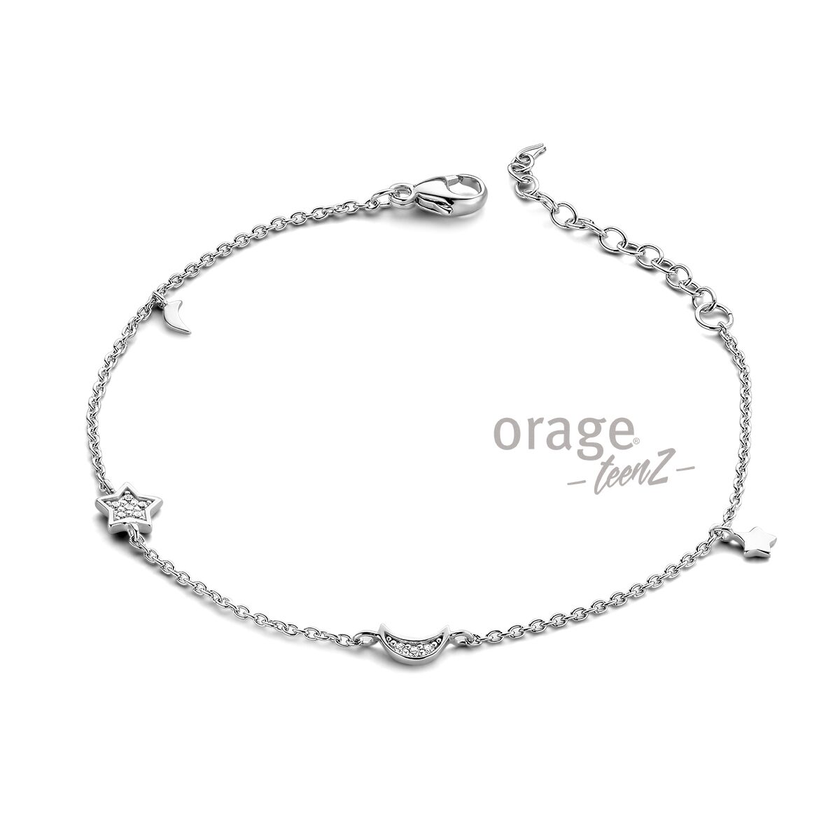 Orage Teenz Armmband maan ster zirconium