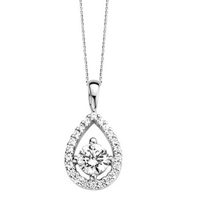 You and Me Witgouden hanger 18ct met zirconium 
