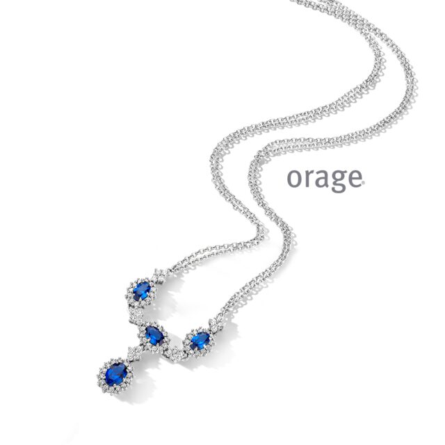 AS434-V1234 Ketting 925 rh cz entourage blauw