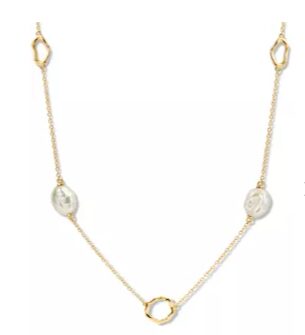 Naiomy zilver verguld ketting met parels