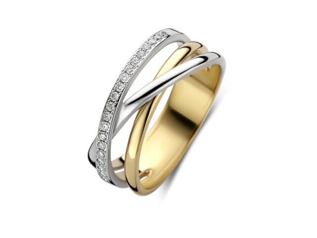 Emotions E491 ring 18ct wit & geelgoud met briljant 0.160ct