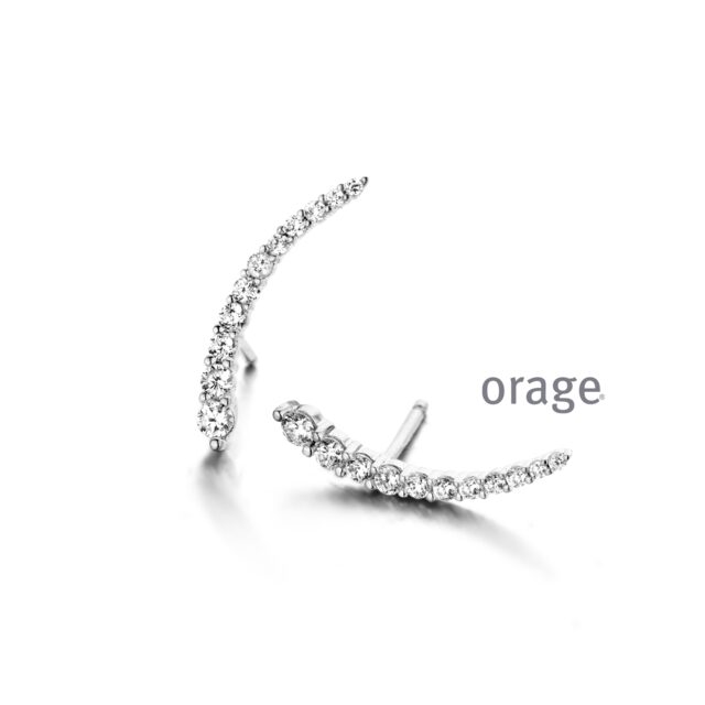 Orage oorring zilver met zirconium 