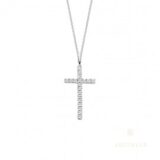 Aucielle hanger kruis witgoud 18ct zirconium 20 x 8 mm