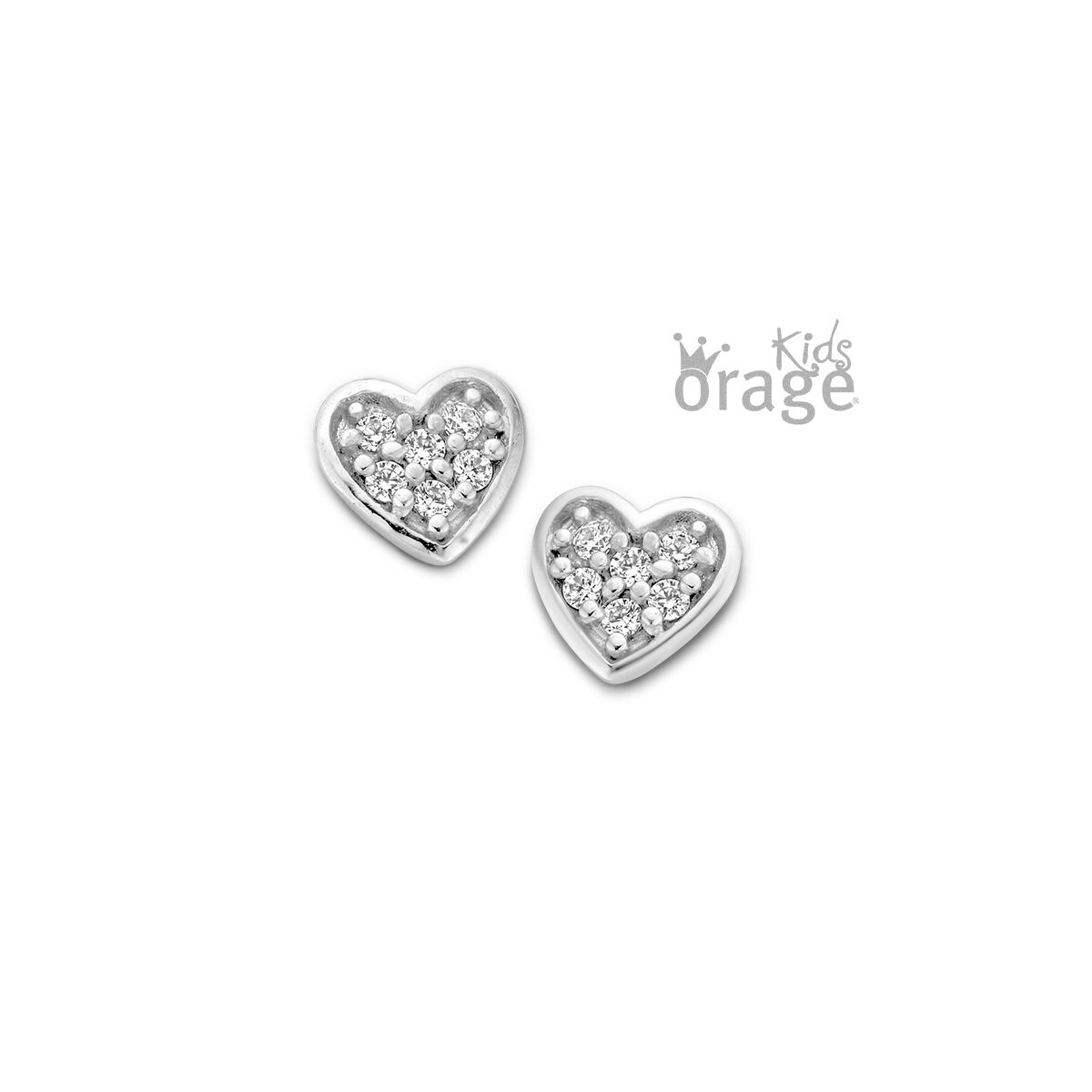 Orage kids oorring  hart zilver