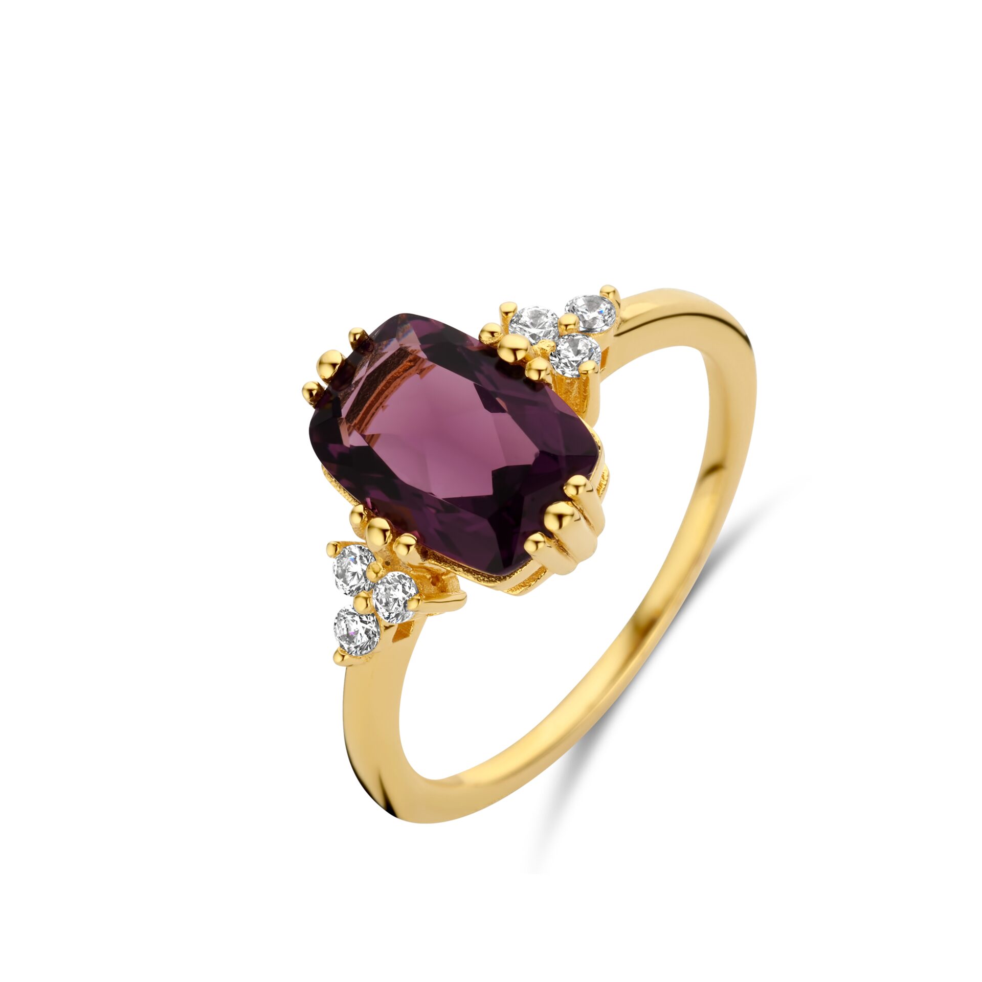 Naiomy Ring Zlver verguld met synthetische Amethyst