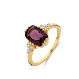  Naiomy Ring Zlver verguld met synthetische Amethyst 