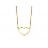 PC1258g42 hart met ketting geelgoud 42cm
