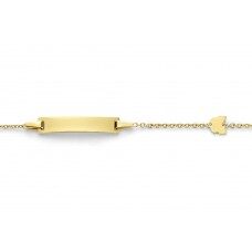 Geelgouden geboortearmband met vlinder id0249