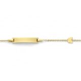 Geelgouden geboortearmband met vlinder id0249