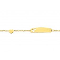 Geelgouden geboortearmband hart  id0254