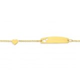 Geelgouden geboortearmband hart  id0254