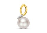 v3915 You and Me  parelhanger 18ct goud briljant 0.015ct