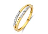 V4997 ring 18ct  wit en geelgoud zirconium