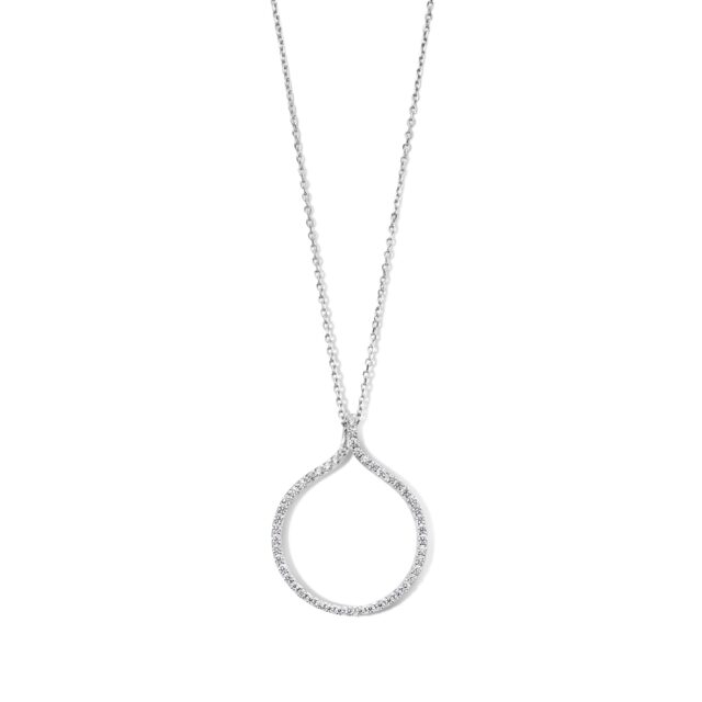 Zilveren ketting + hanger met zirconium 40-42-45cm Naiomy N3T53