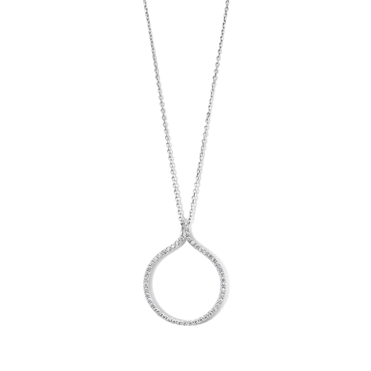 Zilveren ketting + hanger met zirconium 40-42-45cm Naiomy N3T53