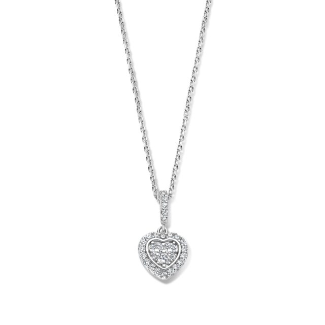 Naiomy halsketting zilver met hart zirconium 