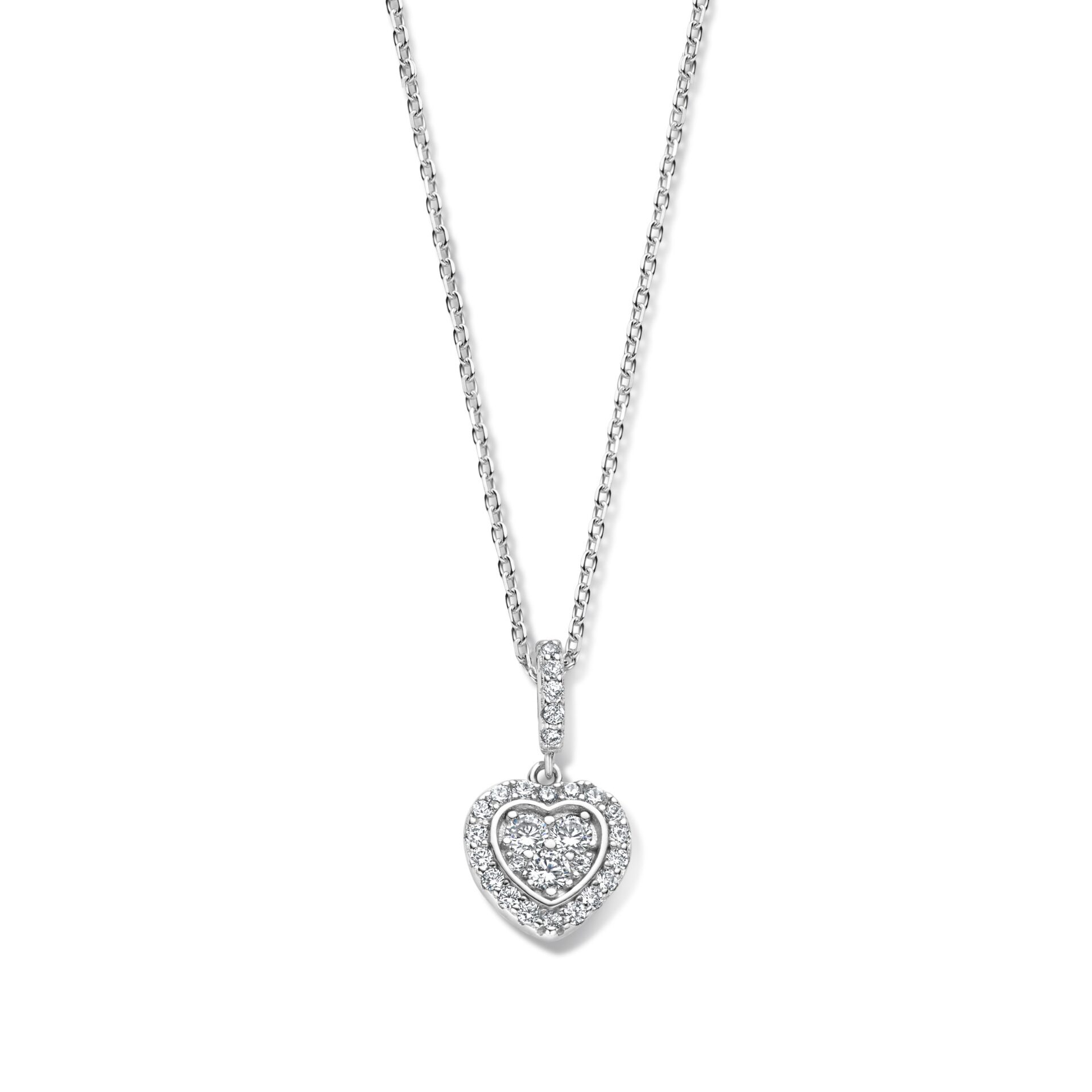 Naiomy halsketting zilver met hart zirconium 