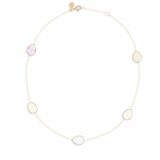 Italo bottene halsketting 14ct topaas, roze quartz en amethist