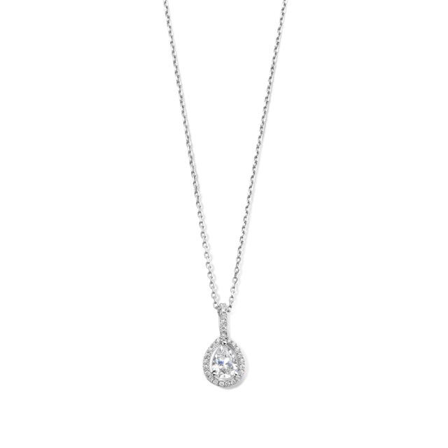 Zilveren ketting + hanger met druppelmotief 40-42-45cm Naiomy N3R52