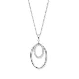 N5B60
Zilveren ketting + ovalen hanger + CZ 40-42-45 cm Naiomy