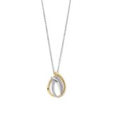 Zilveren bicolor ketting + hanger met zirconium  40-42-45cm Naiomy N3X55