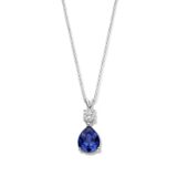 Naiomy  zilveren halsketting met hanger blauw