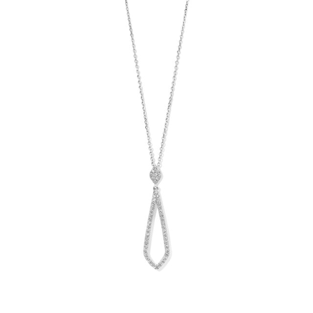 Zilveren hanger met zirconium+ ketting 40-42-45cm Naiomy N3T51