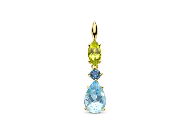 Y2481 Hanger geelgoud 18ct topaas london skye Blue perido