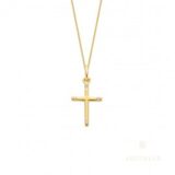 Aucielle AH0062D hanger kruis geelgoud briljant 0.020ct 15.5 x 9.5mm