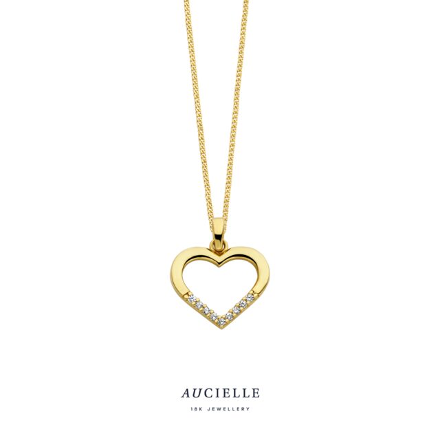 Aucielle hanger hart geelgoud zirconium