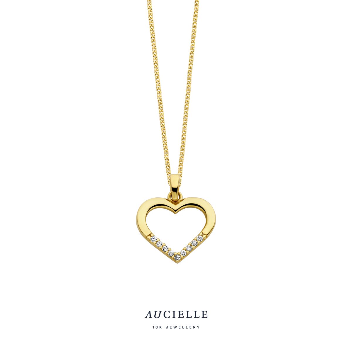 Aucielle hanger hart geelgoud zirconium