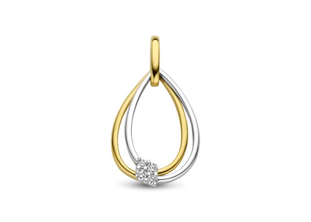Y2375 hanger bicolor 18ct met briljant 0.060ct