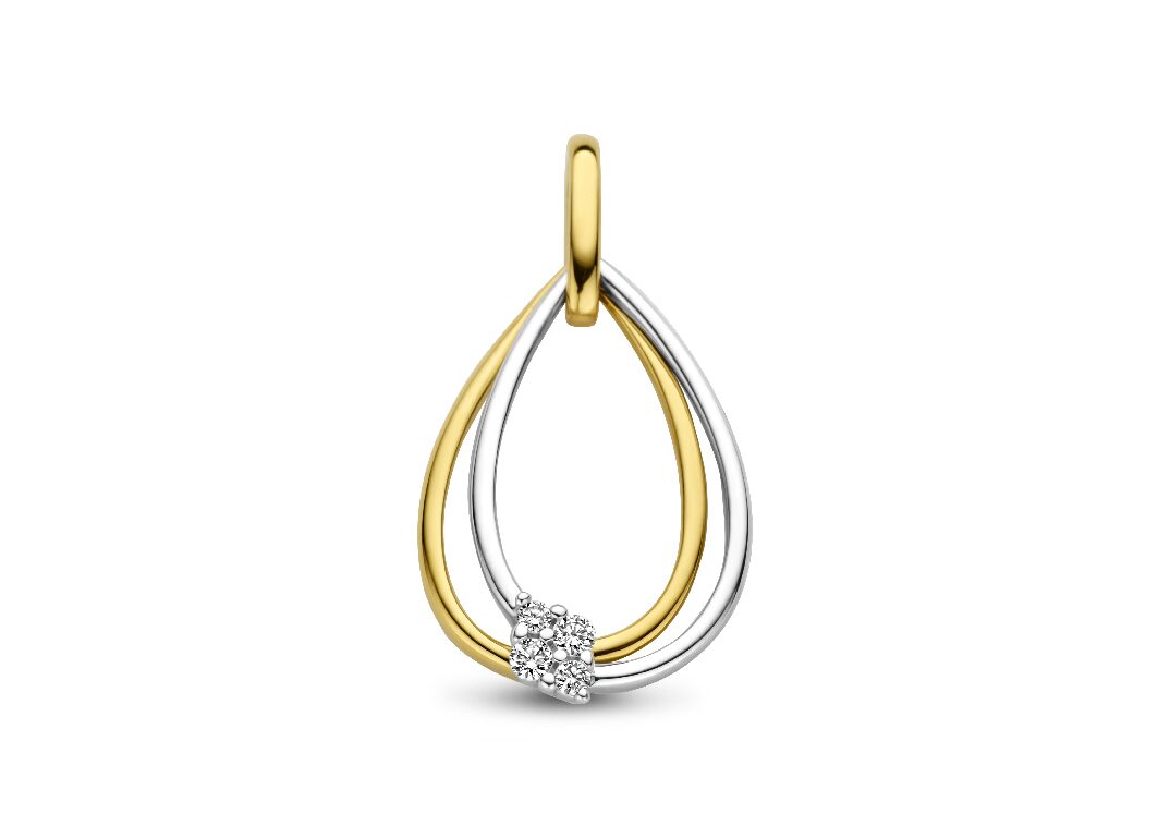 Y2375 hanger bicolor 18ct met briljant 0.060ct