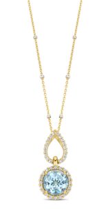 You and Me hanger geelgoud Topaas briljant 0.240ct