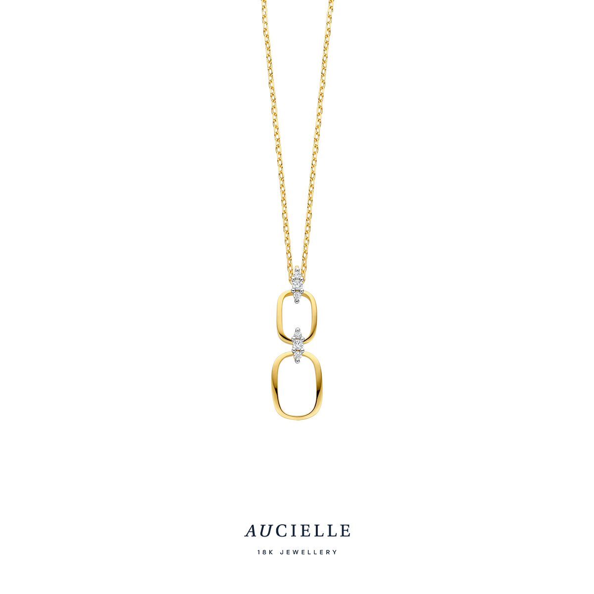 AH0200C Hanger wit & geelgoud 18ct 