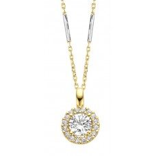 You and Me geelgouden hanger zirconium 13.3x9mm
