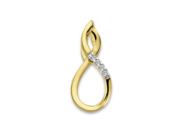 GH3817BB  hanger 18ct geelgoud met briljanten 0.020ct LXB 18 x7.8mm