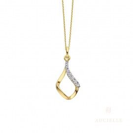 Aucielle AH0011C hanger geelgoud 18 ct zirconium