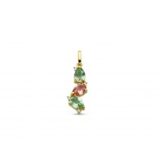 Emotions PP1294 geelgoud 18ct groene en roze toemalijn, topaas london blue 