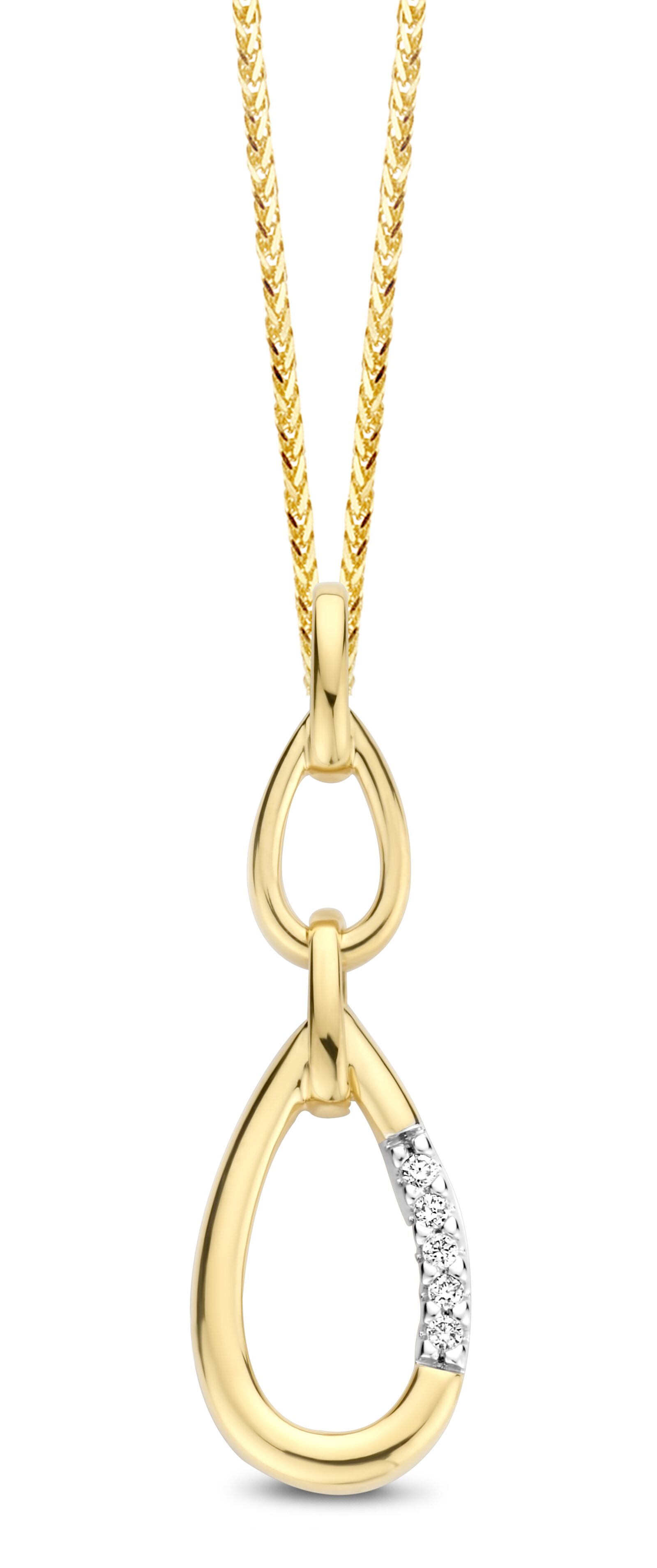 You and Me Y2006  hanger geelgoud 18ct briljant 0.03ct  Lx B 25.8x 8.1MM